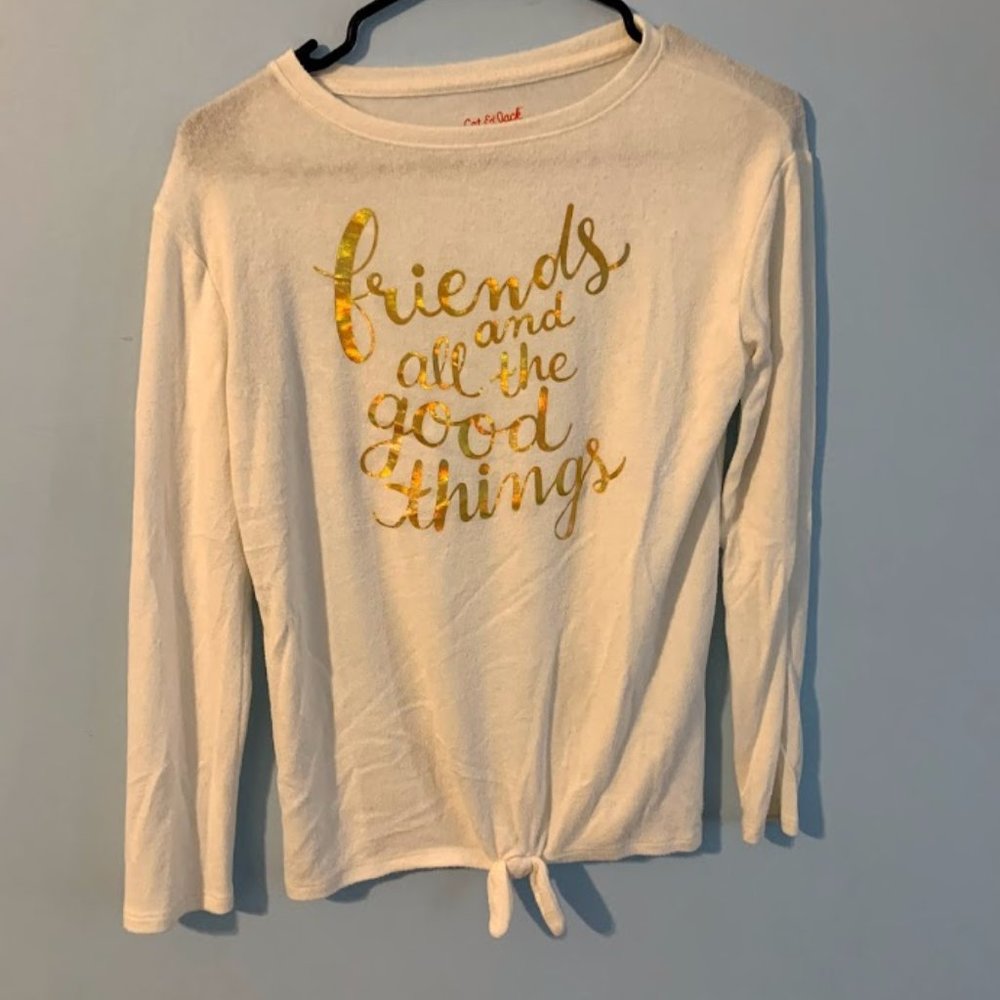 Girl Cat & Jack Long Sleeve Shirt Size L Color WHT